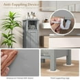 thumbnail image 6 of RONG-3 Bathroom Floor Cabinet, Freestanding Narrow Storage Cabinet Console Table Nightstand with Adjustable Inner Shelves, Bathroom Side Storage Cabinet for Living Room Kitchen Entryway,Grey, 6 of 10
