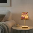 thumbnail image 5 of Bedside Table Lamp, Fully Dimmable Lamp with USB Interface Cable for Bedroom Living Room, Office, Dorm Purple and Gold Watercolor Floral, 5 of 8
