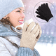 thumbnail image 4 of Guantes de invierno para pantalla táctil, cálidos guantes de punto con forro de lana y puños elásticos., 4 of 5