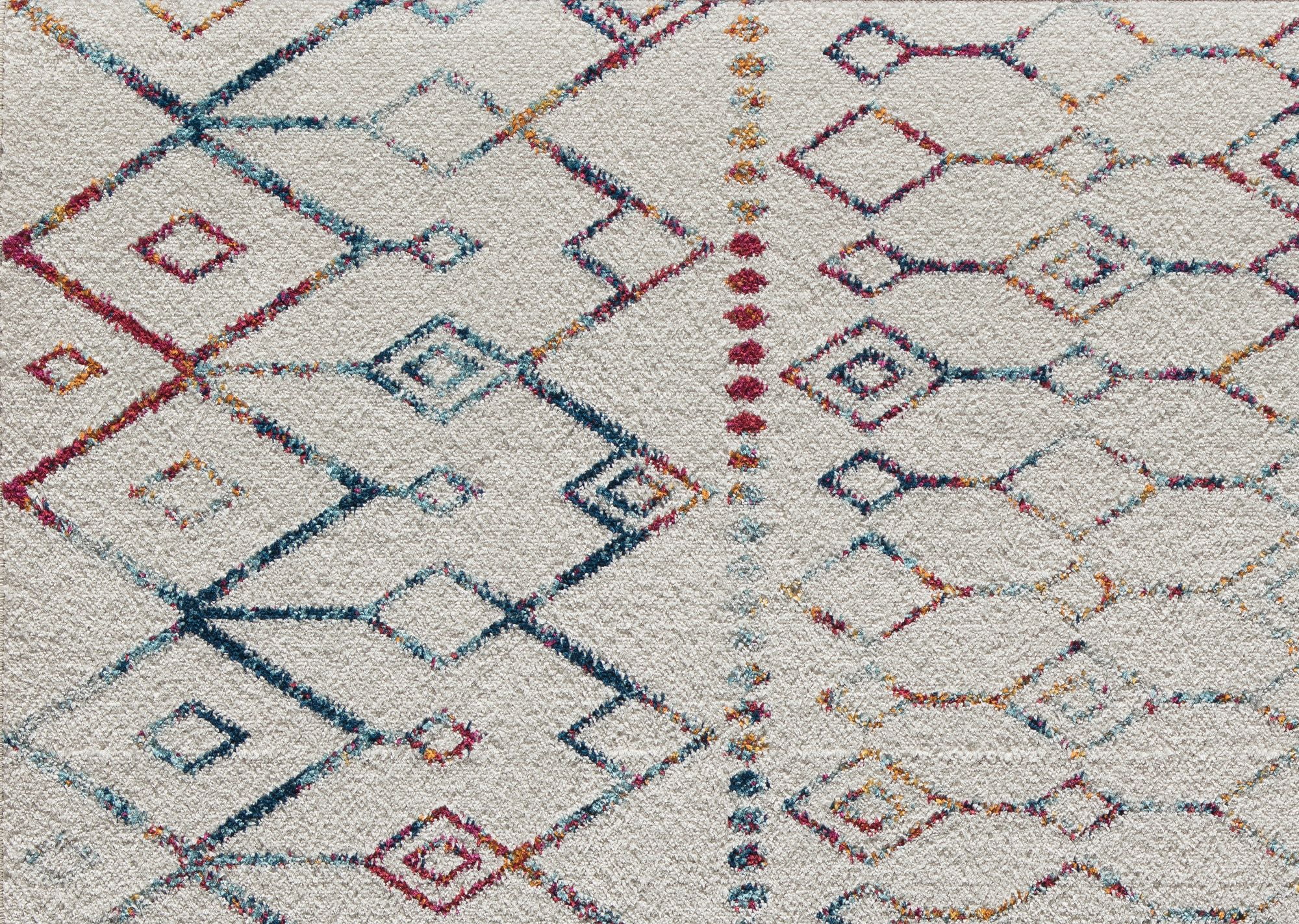 Mason Brooks Ryder KN10A Confetti Mix Moroccan Tribal White Area Rug, 2'6" x 4'