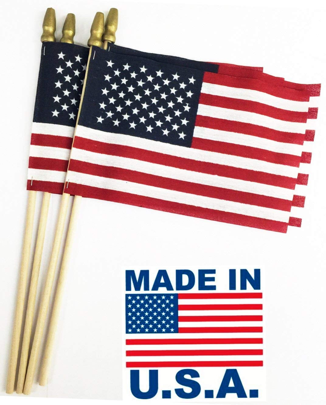 50x Handheld American Stick Flags Mini USA Flag for Memorial Day 4th of July 