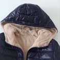 thumbnail image 2 of Gibobby Chamarra larga mujer invierno, chamarra larga para mujer, ligera, plegable, resistente al agua, con capucha(Marina,G), 2 of 5