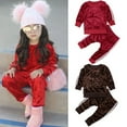 thumbnail image 1 of Autumn Toddler Kids Baby Girl Velvet Top Sweatshirt Pants Outfits Clothes Set, 1 of 5