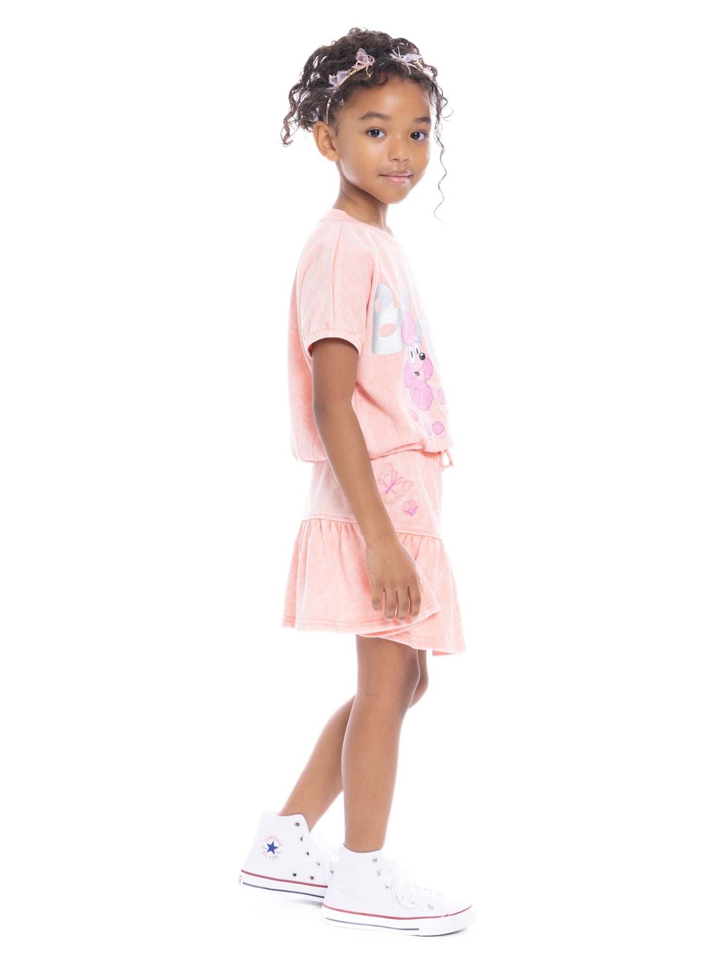 Bluey Girls Graphic Print Pull-On Skirt, Sizes 4-16