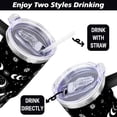 thumbnail image 2 of 40oz Goth Gothic Tumbler with Handle and Straw, Stainless Steel Vacuum Insulated Flip Straw Butterfly Moon Tumbler, Spill Proof Travel Mug, Witch Decor Gifts for Women, 2 of 6