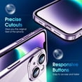 thumbnail image 4 of Crystal Clear Case for iPhone 14, [Not Yellowing] [Camera Protection] [Military Grade Drop Tested] Transparent Shockproof Protective Phone Case Soft Silicone Slim Cover, 6.1 inch, Purple, 4 of 8