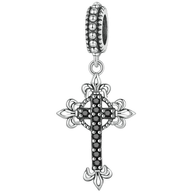 KAKOWELY Dije de cruz vintage con cuentas colgantes para pulseras, collares y joyería artesanal.