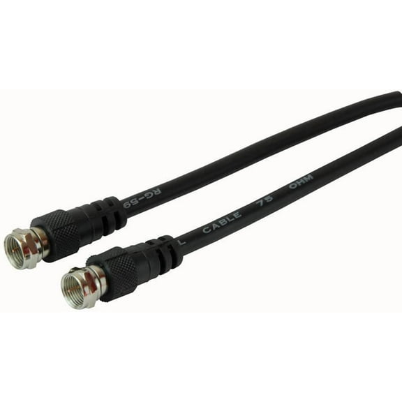 PRO SIGNAL - F Plug to F Plug Lead with RG59 Coaxial Cable, 1.5m Black