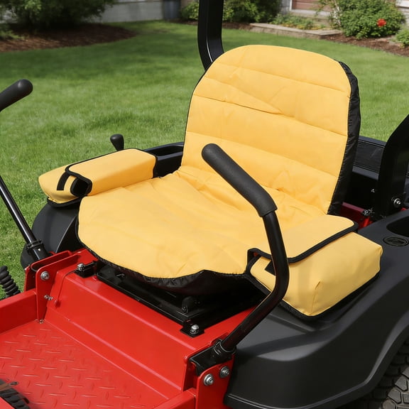 FUEENIRVA Universal Fit Yellow Tractor Seat Cover for Riding Mowers, Weather-Resistant