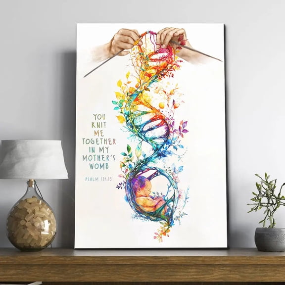 GATEGOO Poster You Knit Me Together In My Mother'S Womb, Christian Artwork, Psalm 139:13 Wall Art 8X12, UNFRAMED