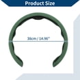 thumbnail image 4 of Funda para volante de cuero artificial PU, protector de volante de automóvil ABS, verde oscuro, 4 of 6