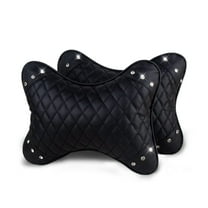 eing Car Neck Pillow Breathable Auto Head Neck Rest Cushion Bling Crystal Relax Neck Support Headrest Comfortable Soft Pillows for Travel Car Seat & Home - 2 Pcs
