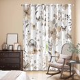 thumbnail image 3 of Brown Grey Floral Spring Kitchen Curtains 84 Inch Length, Watercolor Botanical Butterfly Grommet Top Bedroom Living Room Curtains, Light Filtering Cafe Curtain Drapes 2 Panels Set 84''x84'', 3 of 9