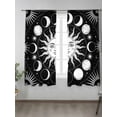 thumbnail image 2 of Mystery Tarot Sheer Curtains 63 inches Long, Sun Moon Starry Sky Black Light Filtering Sheer Window Curtains Rod Pocket Voile Drapes for Bedroom Living Room, 52"W x 63"L 2 Panels, 2 of 7