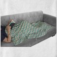 thumbnail image 6 of Geometric Soft Flannel Fleece Throw Blanket, Seventies Nostalgic Repeating Symmetric Mathematical Forms Design, Cozy Plush for Indoor and Outdoor Use, 50" x 60", Orange White Teal, by Ambesonne, 6 of 6
