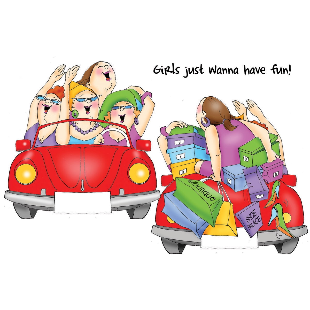 Art Impressions Girlfriends Cling Rubber Stamp, Shoppers Set