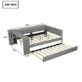 thumbnail image 6 of Mirightone Full Upholstered Platform Trundle Bed with Desk, Full Daybed Frame with Storage Shelf and Charging Station, Gray, 6 of 6