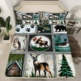 thumbnail image 2 of jejeloiu Wildlife Deer Moose Queen Sheet Sets,Rustic Farmhouse Cabin Flat Sheet,Kawaii Owl Queen Fitted Sheet For Girls Boys,Ultra Soft Home Decor,4pcs, 2 of 7