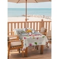 thumbnail image 2 of Outdoor Tablecloths with Umbrella Hole & Zipper, Pink Flowers Yak Tablecloth Rectangle 60x84 Inch, Spring Floral Butterflies Rustic Waterproof Table Cloth, Patio/Pool/Picnic Table Covers, 2 of 8