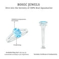 thumbnail image 5 of Rosec Jewels Oval Shape Aquamarine Solitaire Ring for Women, March Birthstone Ring - 6X8 mm, 10K White Gold, US 8.50, 5 of 6
