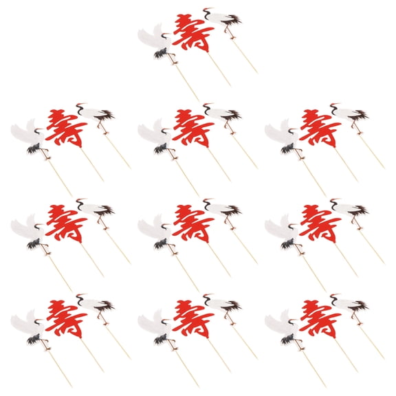 NICEXMAS Assorted Color Paper Cake Topper Picks for Decoration Perfect for Birthday Parties and Theme Events 10 Bags