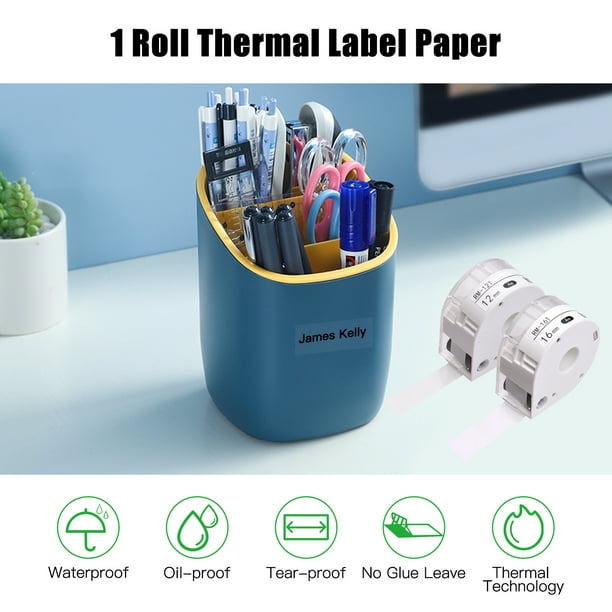 MakeID Ruban d'étiquettes thermiques en plastique autocollant 16