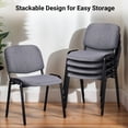 thumbnail image 3 of Zimtown Office Chairs 5 PCS, Stacking PU Padded Conference Chairs Upholstered Chair, Desk Chair Seating Set of 5, Gray, 3 of 6