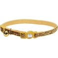 Safe Cat Jeweled Buckle Breakaway Collar with Glitter OverlayGold