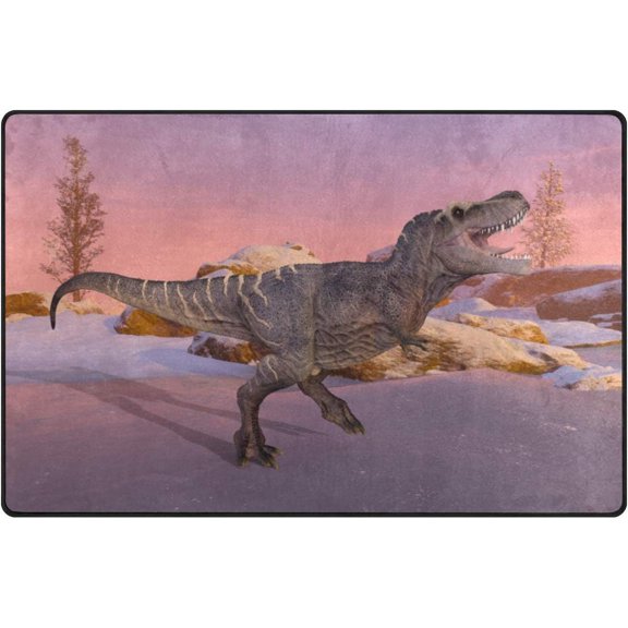 SKYSONIC Lightweight Soft Area Rugs Dinosaur Winter Floor Mat for Kids Playing Room Hardwood Floor Living Room Nursery Rugs, 60x39 in