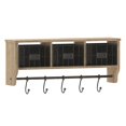 thumbnail image 2 of Daly Wall Mounted 24 Inch Solid Pine Wood Storage Rack, 2 of 5