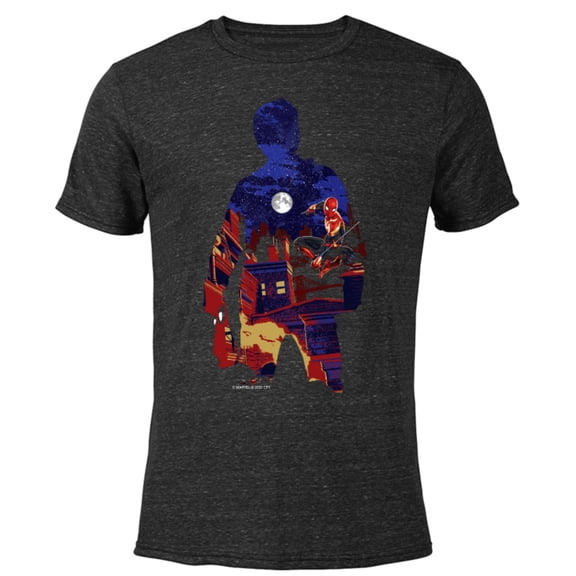 Marvel Spider-Man: No Way Home Peter Parker Silhouette - Short Sleeve Blended T-Shirt for Adults – Customized-Black