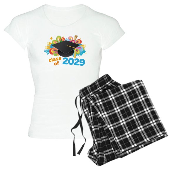 CafePress - 2029 Graduation Women's Light Pajamas - Women's Short Sleeve Print T-Shirt and Pants Light Cotton Pajama Set