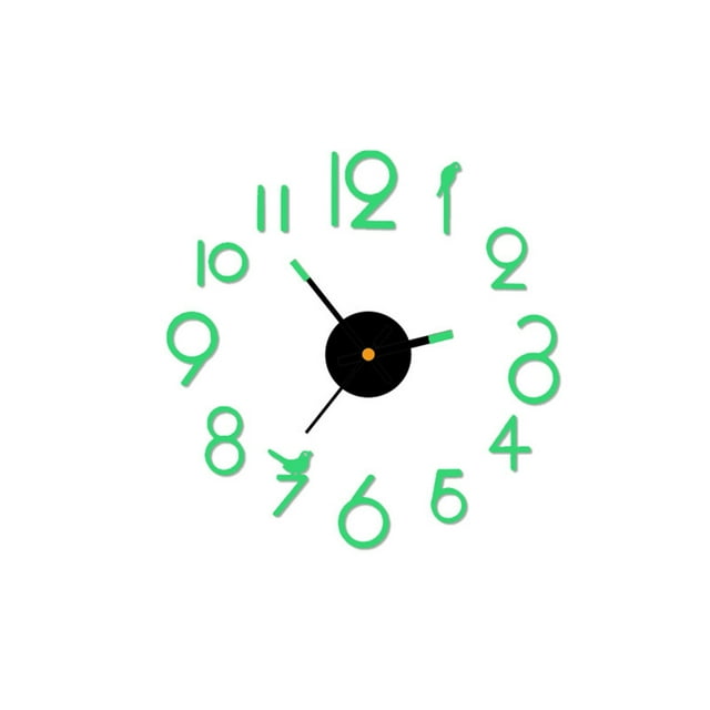 Agiferg DIY Luminous Stereo Digital Wall Clock Creative Wall Sticker Clock Living Room Decoration Clock