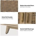 thumbnail image 6 of Boho Wooden Rattan 4 Doors TV Stand Storage Credenzas Sideboard Buffet Cabinet Acorn, 6 of 10