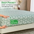 thumbnail image 4 of Gogreen 4PC Deep Pocket King Sheet Set Fit 16", Breathable Microfiber Soft King Size Sheet Set, Hotel Style Bed Sheet Set, Gift for Women, Men - White Flowers Green Background, 4 of 25