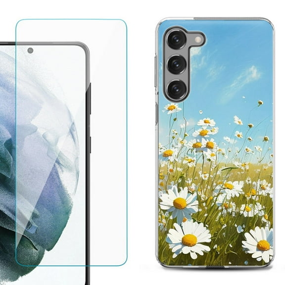Shockproof Fashion Phone Case for Samsung Galaxy S23 5G, by OneToughShield ® - Daisy Field