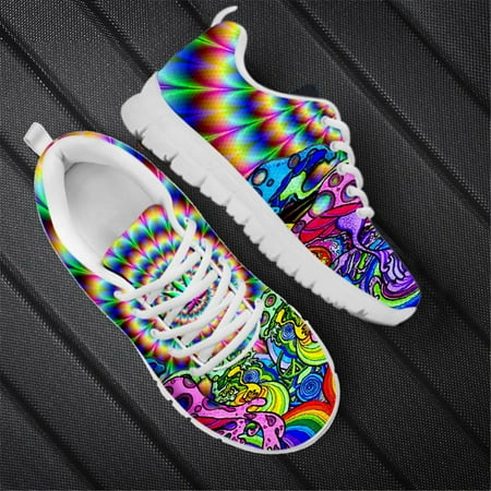 

Lace Up Sports Running Jogging Casual Shoes for Women Men Cute Abstract Psychedelic Spiral Designer Mesh Flats Ladies Sneakers