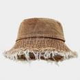 thumbnail image 2 of HJYCHN Distressed Denim Bucket Hat Unisex Washed Fisherman Sun Outdoor Travel Street Style Fashion Headwear Coffee M, 2 of 3