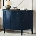 thumbnail image 2 of Atumon Accent Storage Cabinet, Curved Sideboard Cabinet, Modern Storage Cabinet with 4 Doors and Adjustable Shelves, Wood Accent Cabinet Furniture for Corridors Entryway Living Room, Blue, 2 of 10