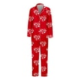 thumbnail image 4 of Cotton Pajamas for Women Set Soft Valentines Long Sleeve Lapel Shirts Pants Sleep Nightwear, 4 of 4