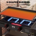 thumbnail image 2 of Feasto 28" Propane Gas Griddle with Cart, 2-Burner 30,000 BTU, 458 Sq. In. Outdoor Flat Top Grill for Camping Tailgating Backyard, 2 of 9