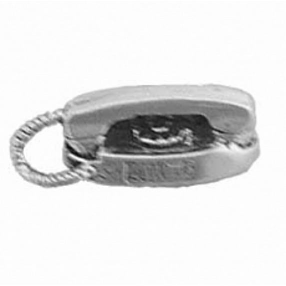 Sterling Silver 7" 4.5mm Charm Bracelet With Attached 3D 80's Retro Style Phone Charm