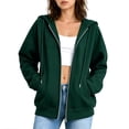 thumbnail image 2 of Smsaxvxz 2026 Zip Up Hoodies for Women Fall Winter Casual Sweatshirts Zipper Lightweight Jackets with Pockets Green XL, 2 of 8