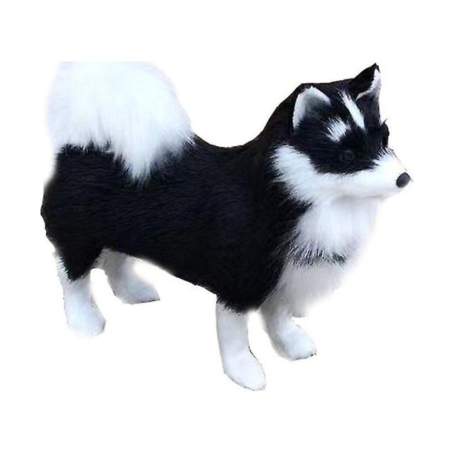Fur-like Husky Rative Ornts Artificial Fur Husky Hold Animal Ornts Toys For