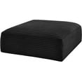 thumbnail image 4 of Meridian Furniture Shaggy Black Corduroy Performance Fabric Ottoman, 4 of 8