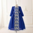 thumbnail image 2 of ZACPNCV Renaissance Medieval Dress Princess Dress Girls Retro Gown Birthday Halloween Xmas Party Blue 4-5 Years, 2 of 9