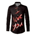 thumbnail image 4 of KTMKH Mens Valentines Day Digital 3D Printed Button Lapel Long Sleeve Shirt Top, 4 of 4