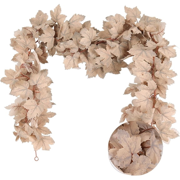 Fall Garland,Happon 8.2ft Autumn Garland Maple Leaves,Fall Leaves Vines Autumn Maples Leaf Garland for Holiday, Mantle, Fireplace, Indoor and Outdoor Décor