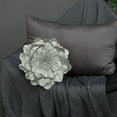 thumbnail image 2 of JWH 3D Handmade Small Round Soft Velvet Flower Pillow Cover with Insert Decorative Throw Pillows for Bedroom,Living Room and Hotel in Light Grey 14inch, 2 of 7
