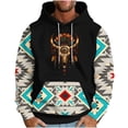 thumbnail image 2 of Aloohaidyvio Men's Cowboy Hoodie Sweatshirt Vintage Western Jacket for Men Casual Long Sleeve Drawstring Pullover with Pocket, 2 of 5